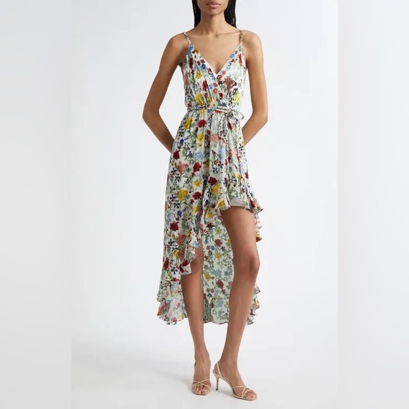 Alice + Olivia Dresses & Skirts - Alice + Olivia Tara Asymmetric Midi Dress - Dollhouse